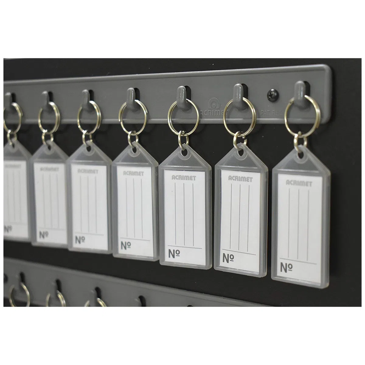 Acrimet Mobiletto Portachiavi per 24 Chiavi con Serratura (da Muro) (24 portachiavi fumo inclusi) (mobiletto nero)