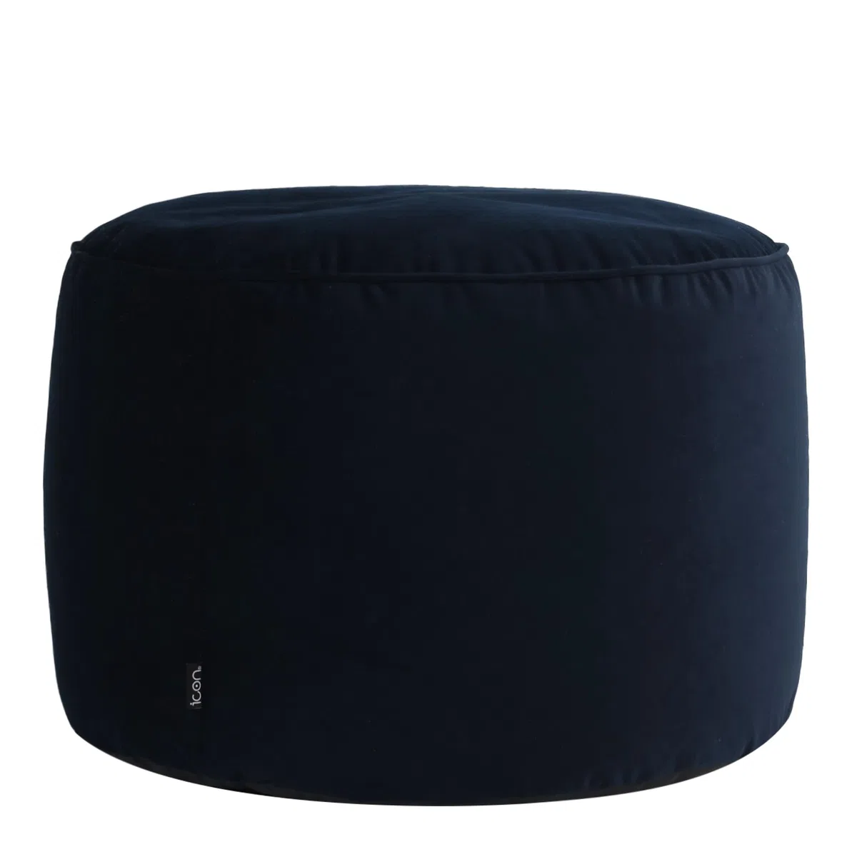 icon Milano Pouf Poggiapiedi, Blu Scuro, Velluto, Poltrona Sacco con Riempimento Incluso, Pouf Sacco, Camera da Letto, Soggiorno, Mobili Soggiorno