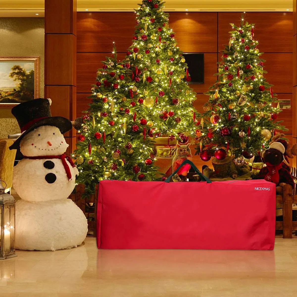Borsa per l'albero di Natale con decorazioni Borsa con cerniere per le vacanze (Rosso)