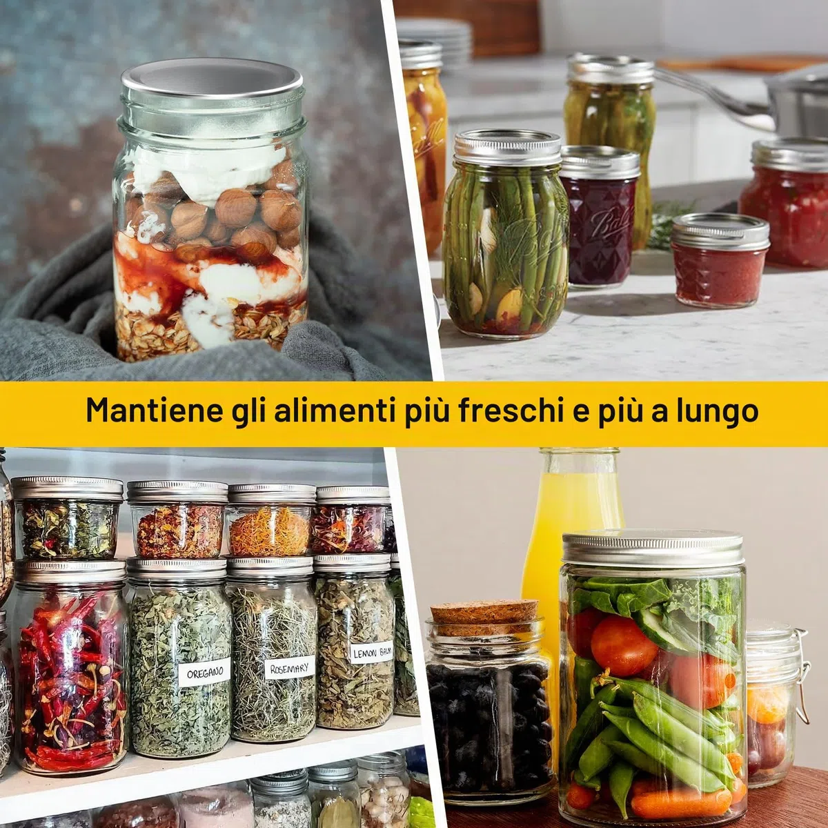 Kit Sigillatore Sottovuoto Elettrico per Barattoli da Conserva per Apertura Ampia e Normale, HUIJUTCHEN Sigillatrice Sottovuoto per Alimenti Kit di Sigillatura per la Conservazione Degli Alimenti