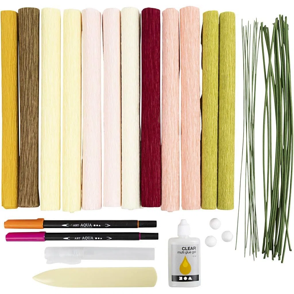 Creativ Company Sets Crepe Paper Bouquet - for Crafting Beautiful Crepe Paper Decoration