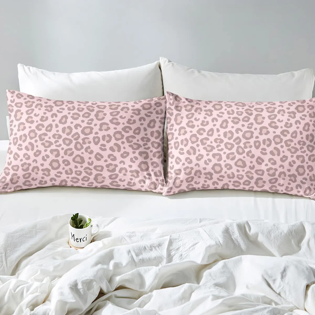 Homemissing Set Copripiumino 200x200cm Rosa Leopardo Pelle Copripiumone Morbido Leopardo Modello Set Africano Leopardo Stampa Copripiumini Super Morbido Decorativo Pelliccia Modello Animale Caccia