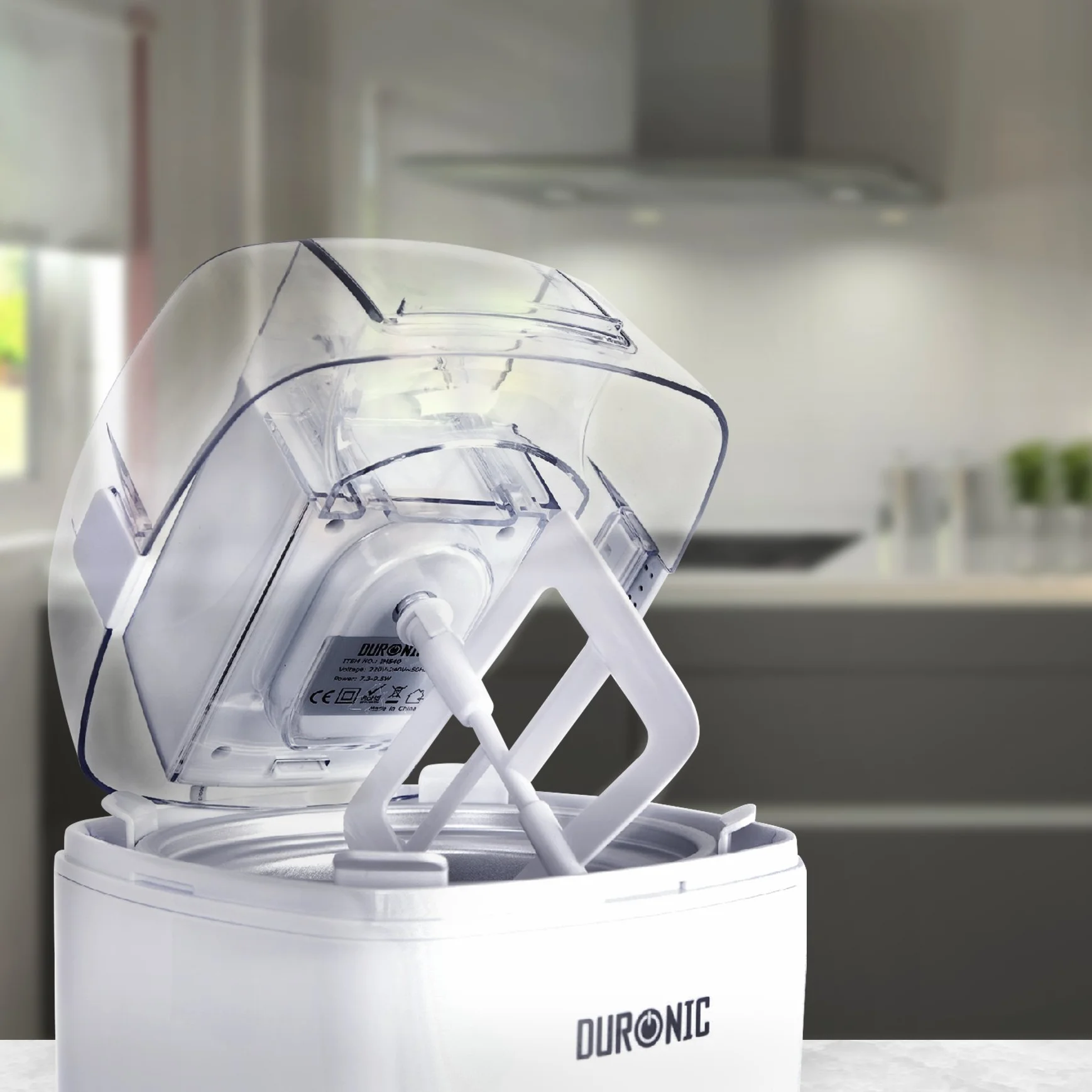 Duronic IM540 Macchina per gelati 1.5 L - Gelatiera ad accumulo – Ciotola inclusa - Ideale per sorbetti Frozen yogurt e gelato artigianale fatto in casa