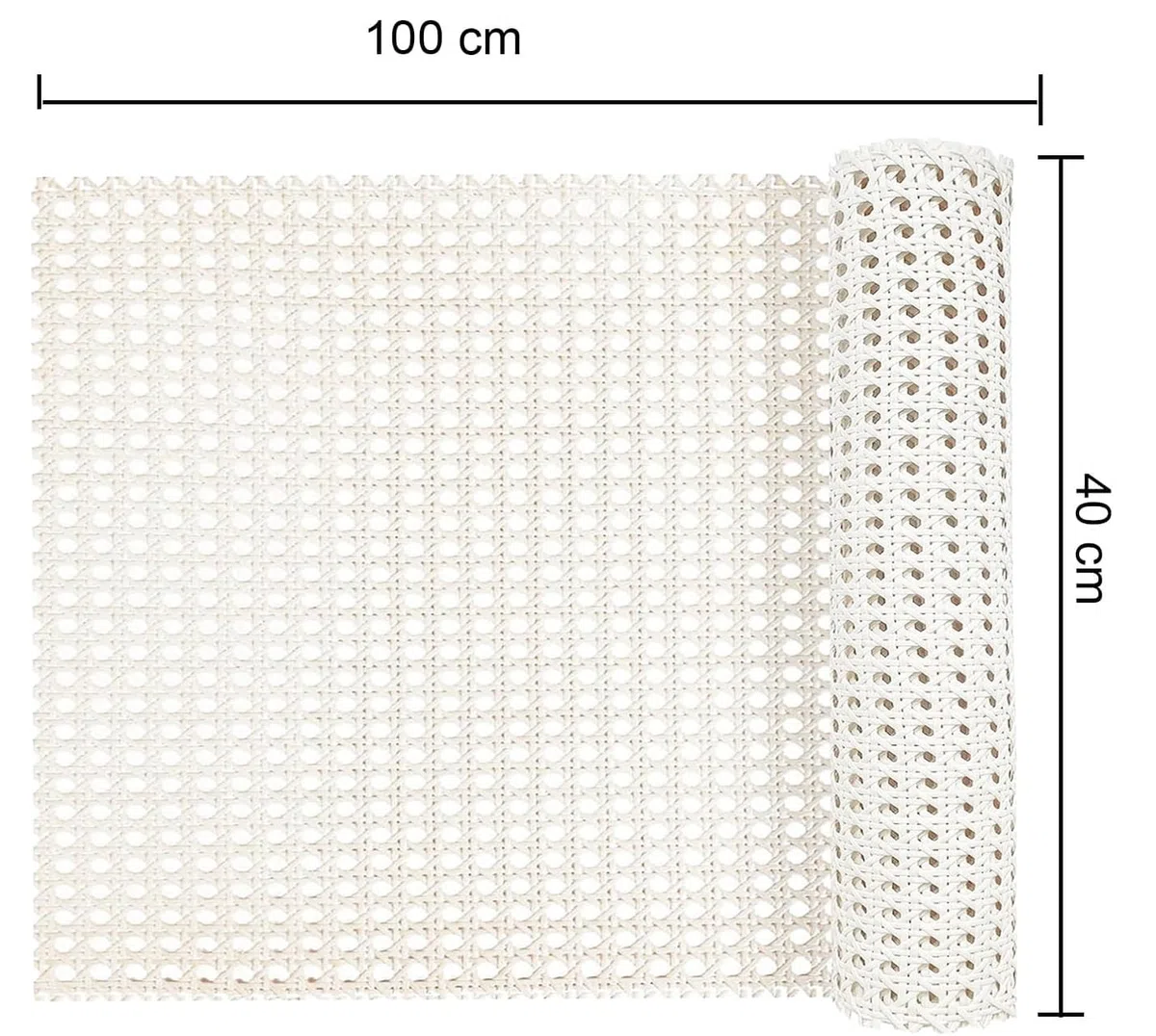 Intreccio Bianco Viennese, Rotolo di Tessuto in Rattan Sintetico, Rattan Sintetico, Nido d'Ape per Progetti Fai da Te, Decorazione di Mobili, 40 x 100 cm