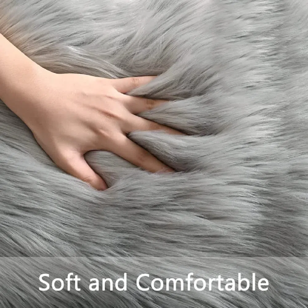 ORINOVA Tappeto Peloso Grau 60x120 cm Morbido Scendiletto Rug Camera da Letto Tappeti Lavabile in Lavatrice Moderno Salotto
