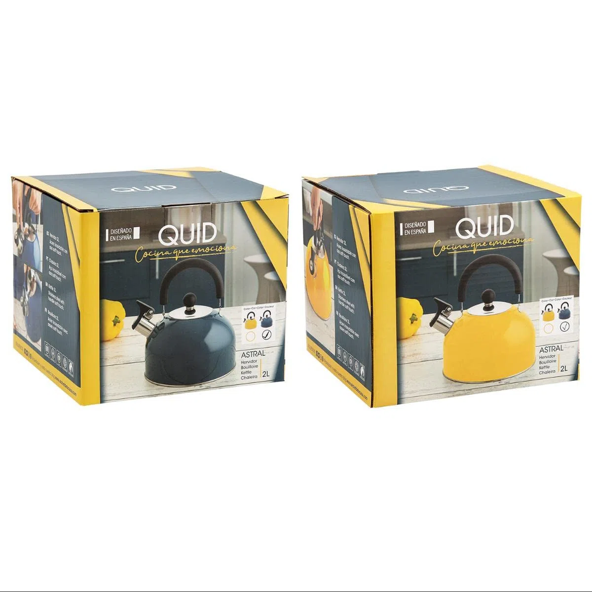 Quid Astral Bollitore Acciaio Inox 2L Blu