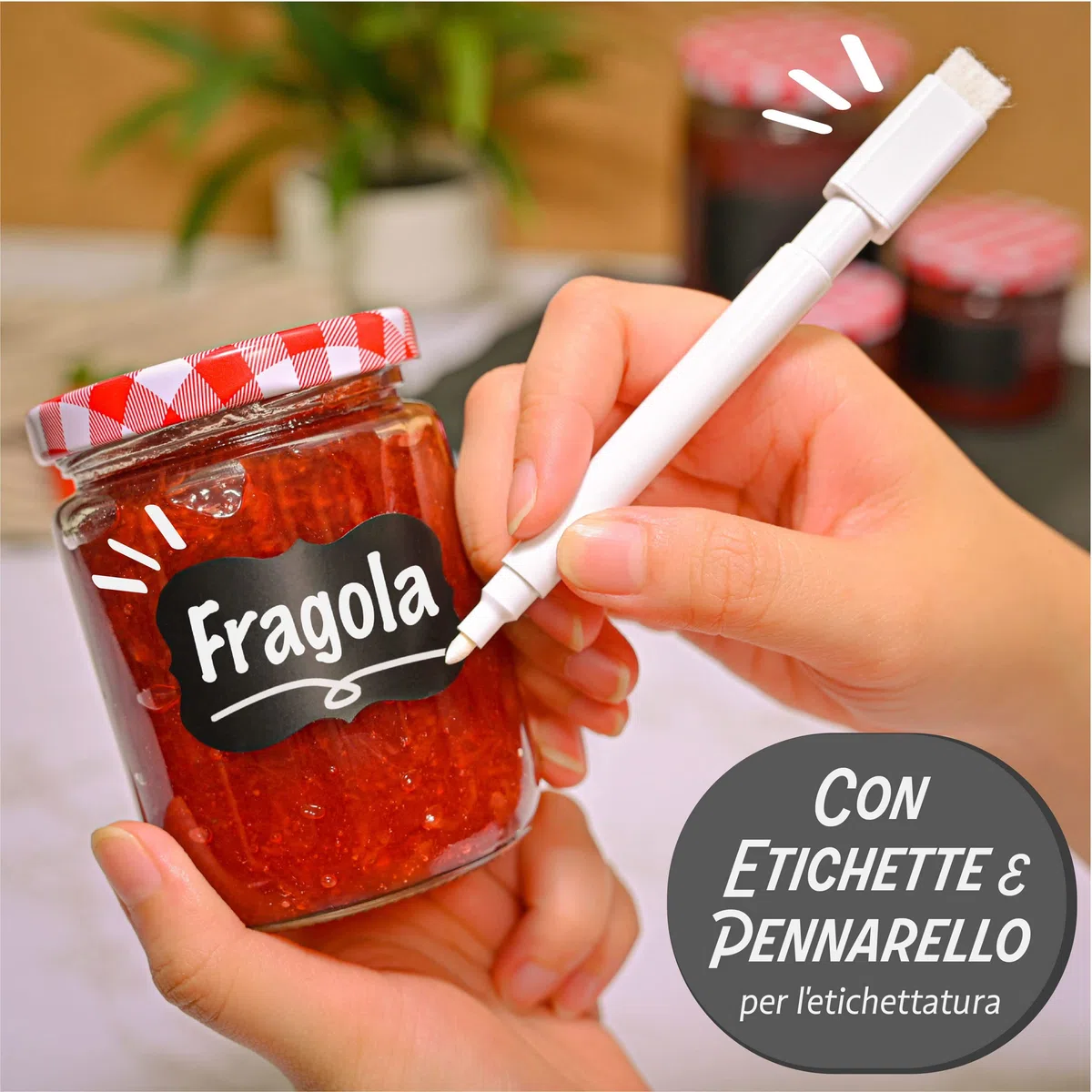 Praknu 25 Vasetti di Vetro per Conserve da 230ml - Con Etichette e Pennarello - Ermetici - Lavabili in Lavastoviglie - Ideali da Regalare