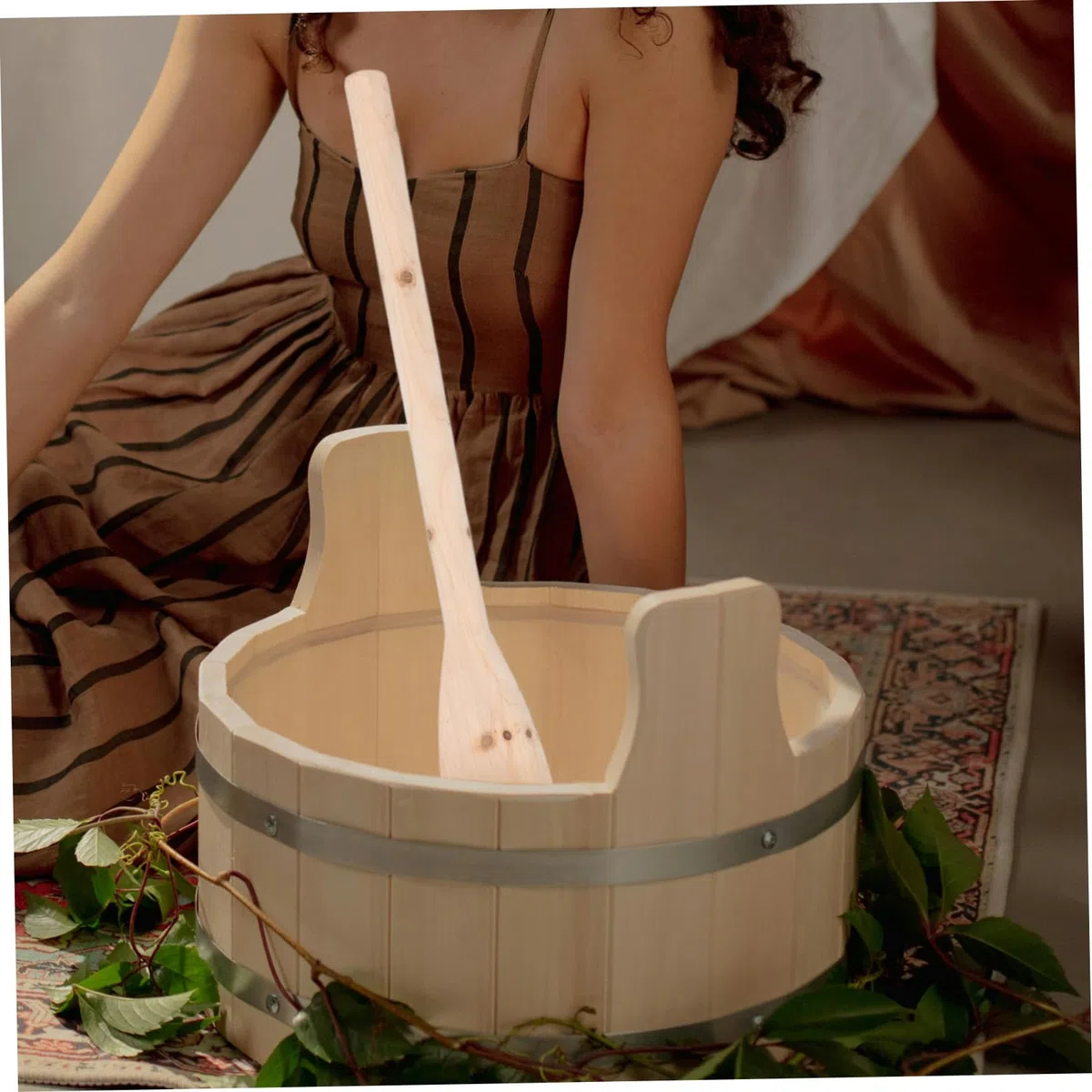 Gatuida Paletta di Legno per Mescolare 27,5 Pollici, Pala di Ammostamento Grande per Fermentazione Vino di Frutta e Produzione Birra, Impugnatura Ergonomica per Uso in Grandi Pentole