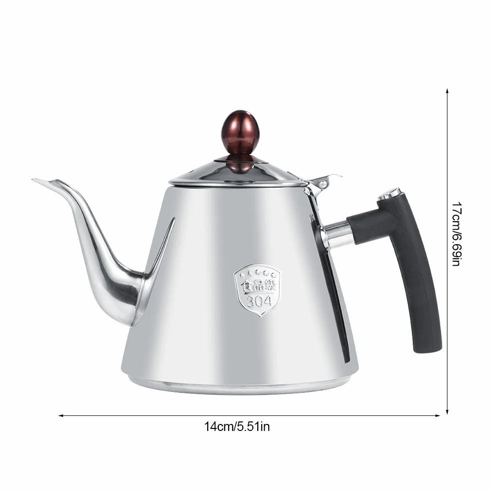 1.2L / 1.5L Caffettiera Induzione in Acciaio Inossidabile per Bollitore da Caffè e Tè Teiera Piano Cottura con Manico Resistente al Calore (1.2L)
