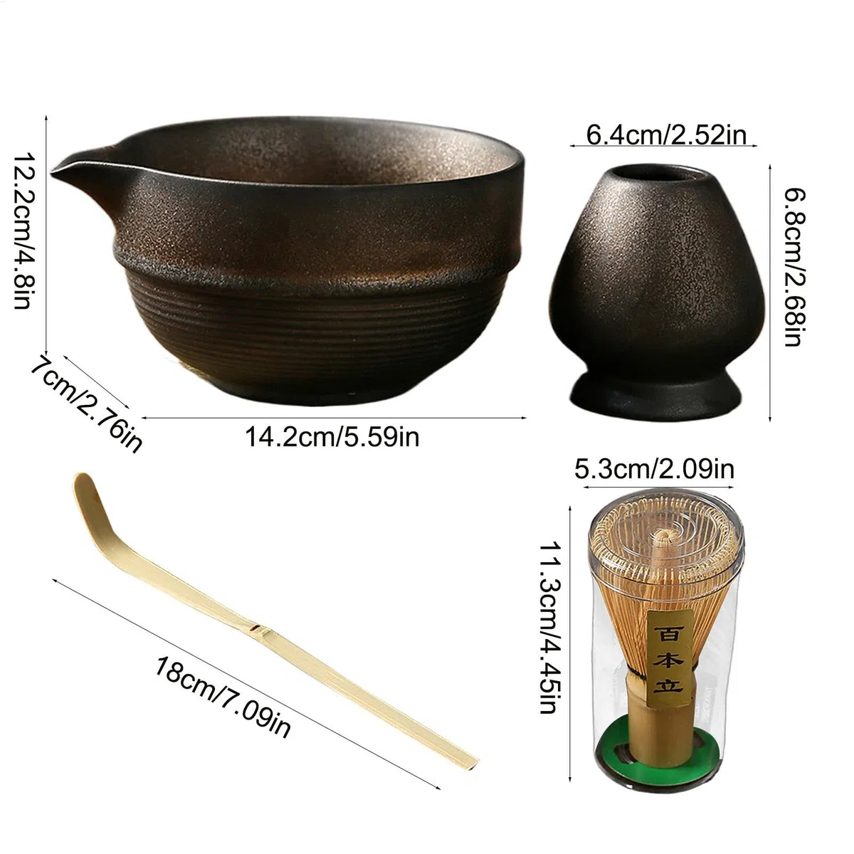 Set di fruste Matcha, ciotola e frusta Matcha, Set da tè Matcha, Ciotola Matcha con beccuccio, Set di paletta per frusta Matcha, Kit per cerimonia del tè, Porta frusta Matcha, Set da cerimonia Matcha,
