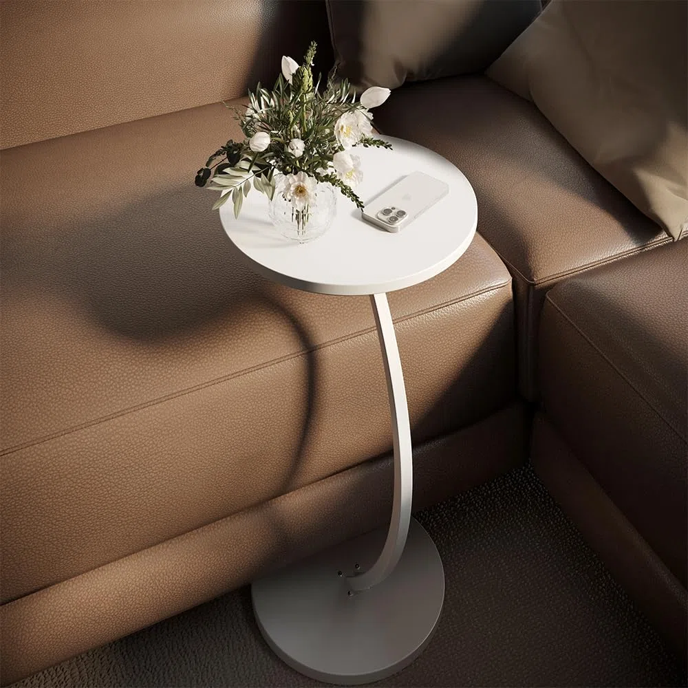 Vicco Tavolino da caffè Alvio, Bianco, 40 x 60 cm, utilizzabile come superficie d’appoggio per soggiorno o camera da letto