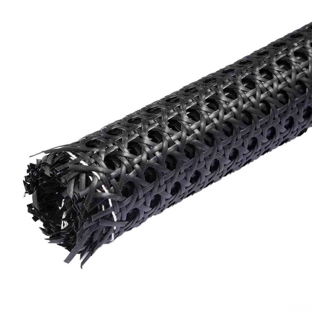 DAZZLEEX 1 rotolo di materiale caning, in rattan nero, rotolo di rete in tessuto di tessuto, materiale per sedie kit opzioni multi-formato 40 cm x 2 m