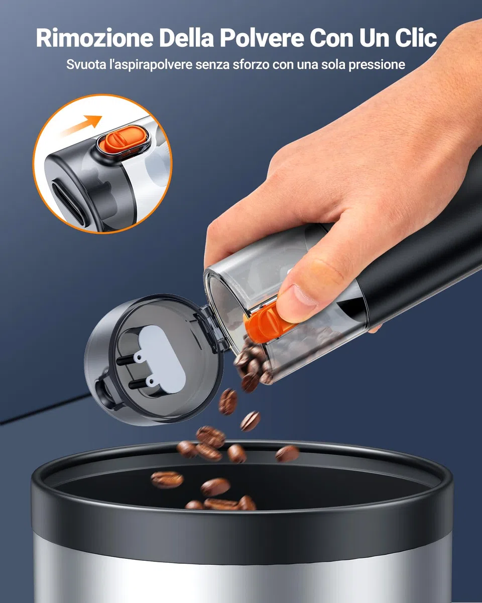 SEALIGHT Aspirabriciole Senza Fili, 32000PA 4 in 1 Aspirapolvere per Auto Portatile, 400000 RPM Motore Brushless, Aspiratore e Soffiatore Mini Aspirabriciole Senza Fili Potente per Auto Casa