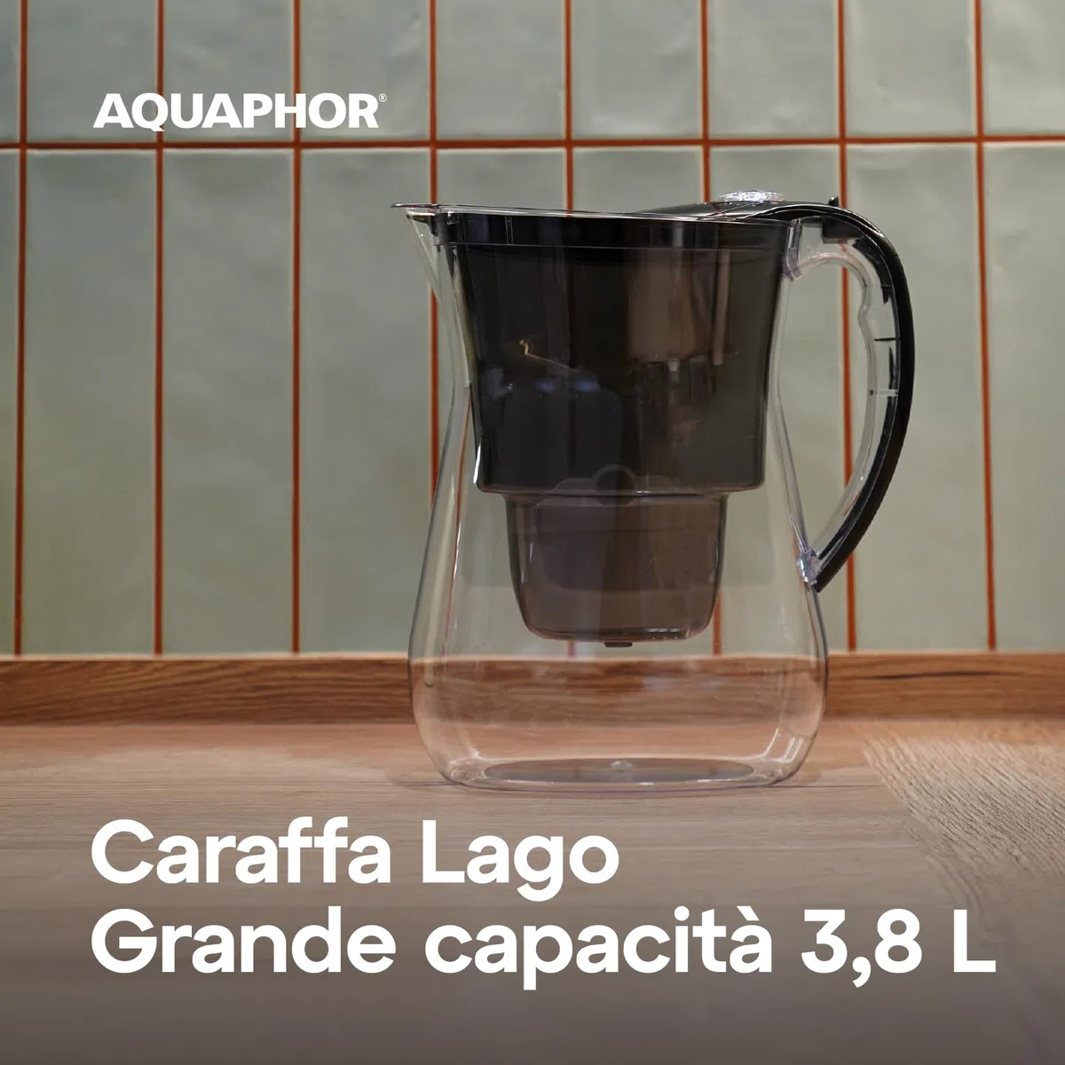 AQUAPHOR Caraffa filtrante Lago - Nero (3 filtri Maxfor)