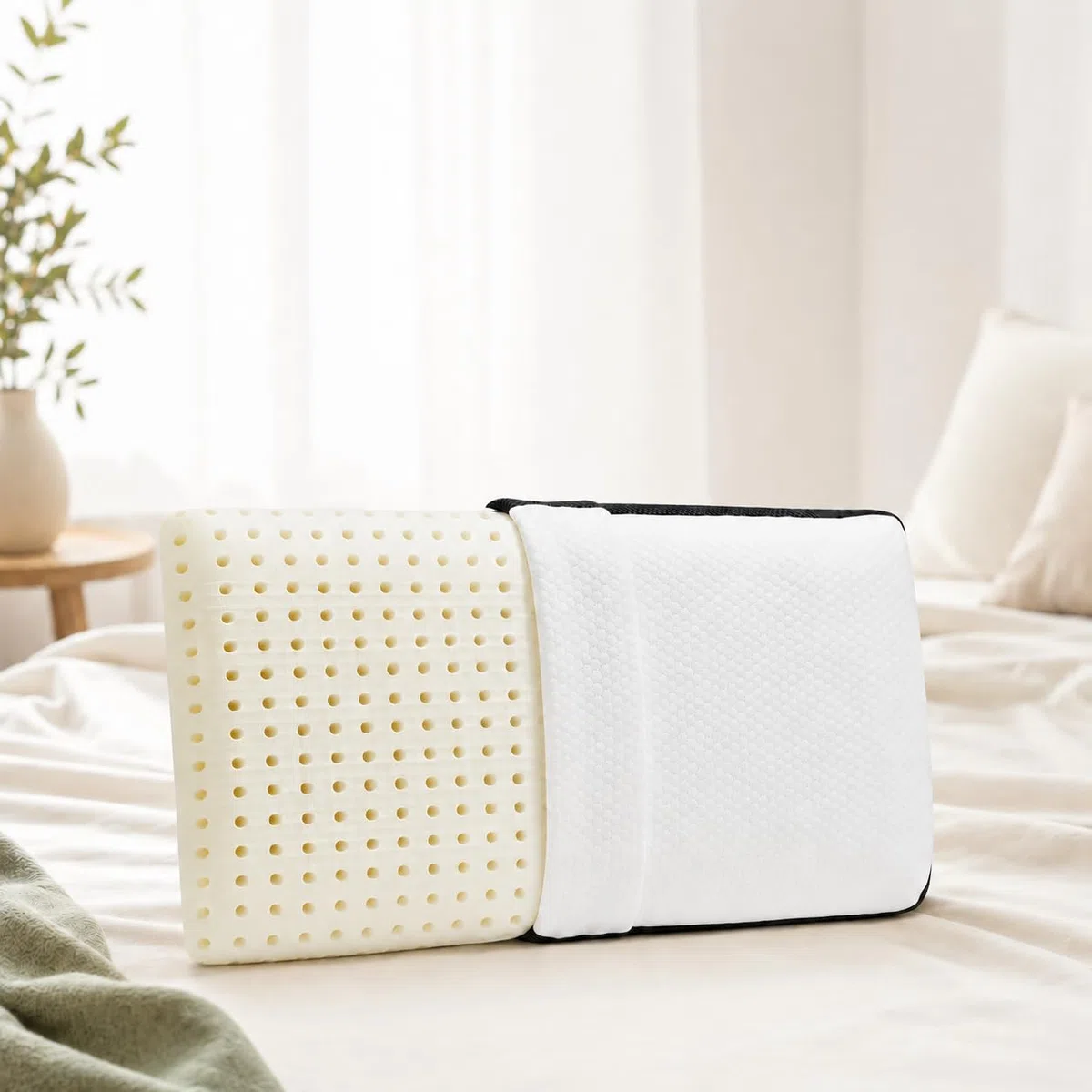 Cuscino Memory Foam Forato a Saponetta, Rinfrescante Traspirante e Anallergico - 41x72 Altezza 12cm