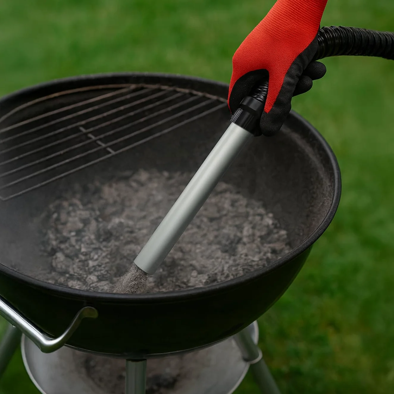 Aspiracenere/Aspirapolvere 10 L Senza Sacco con Soffiante – 800 W, 16 kPa, Filtro HEPA + filtro tessuto, Serbatoio acciaio, tubo alluminio, doppia bocchetta – per camini, stufe a pellet