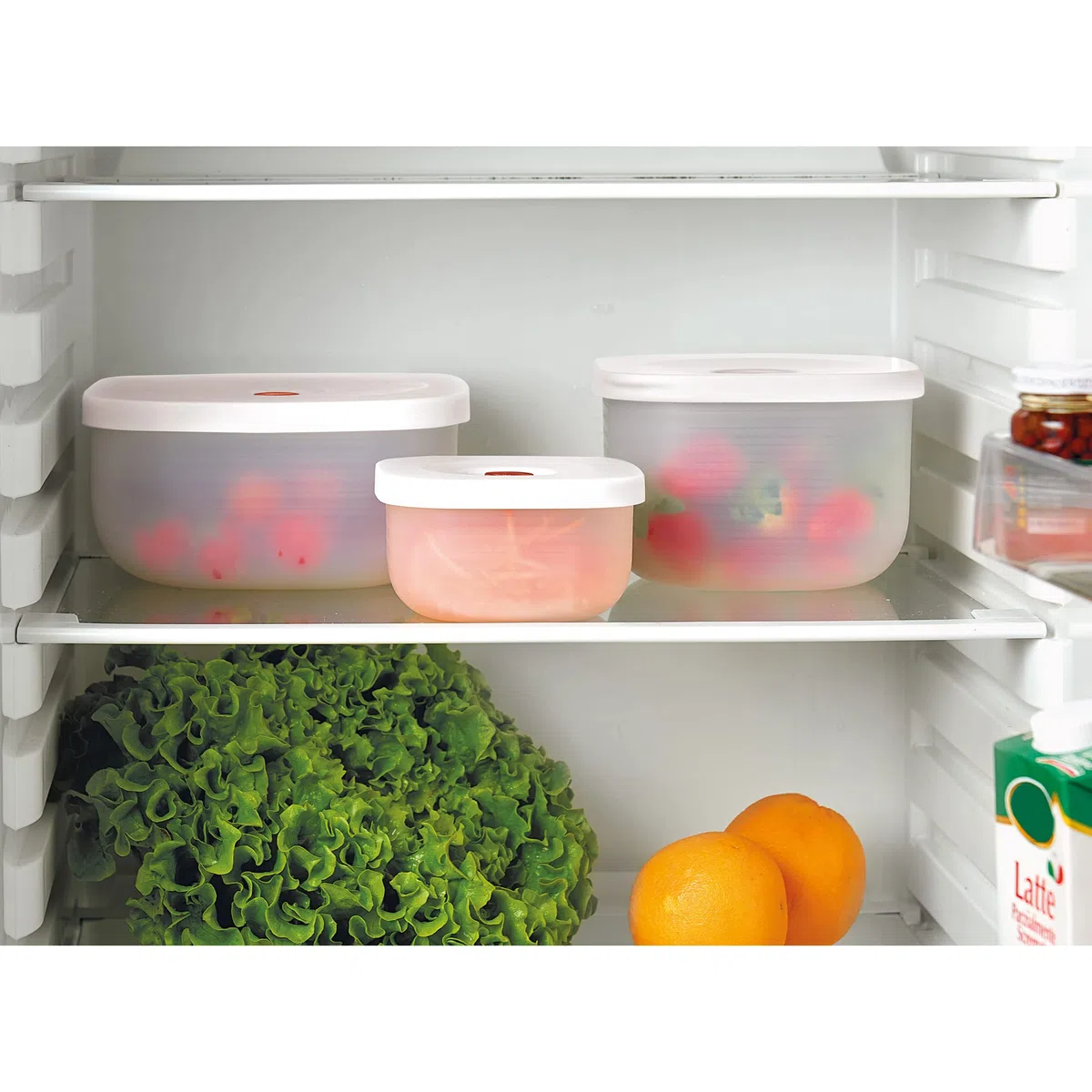 Guzzini - SAVE IT Set Sottovuoto: Contenitori 450/975cc, Pompa, Sacchetti 2 Piccoli/2 Grandi, Confezione Regalo - Bianco, 20 x 20 x h10 cm - 11850911