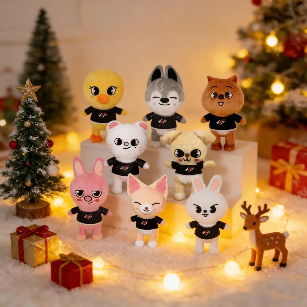 Peluche Stray Kids Set di Peluche: Regalo Decorativo per i Fan per Natale e Compleanni dei Bambini - 8 Pezzi (Eight pcs)
