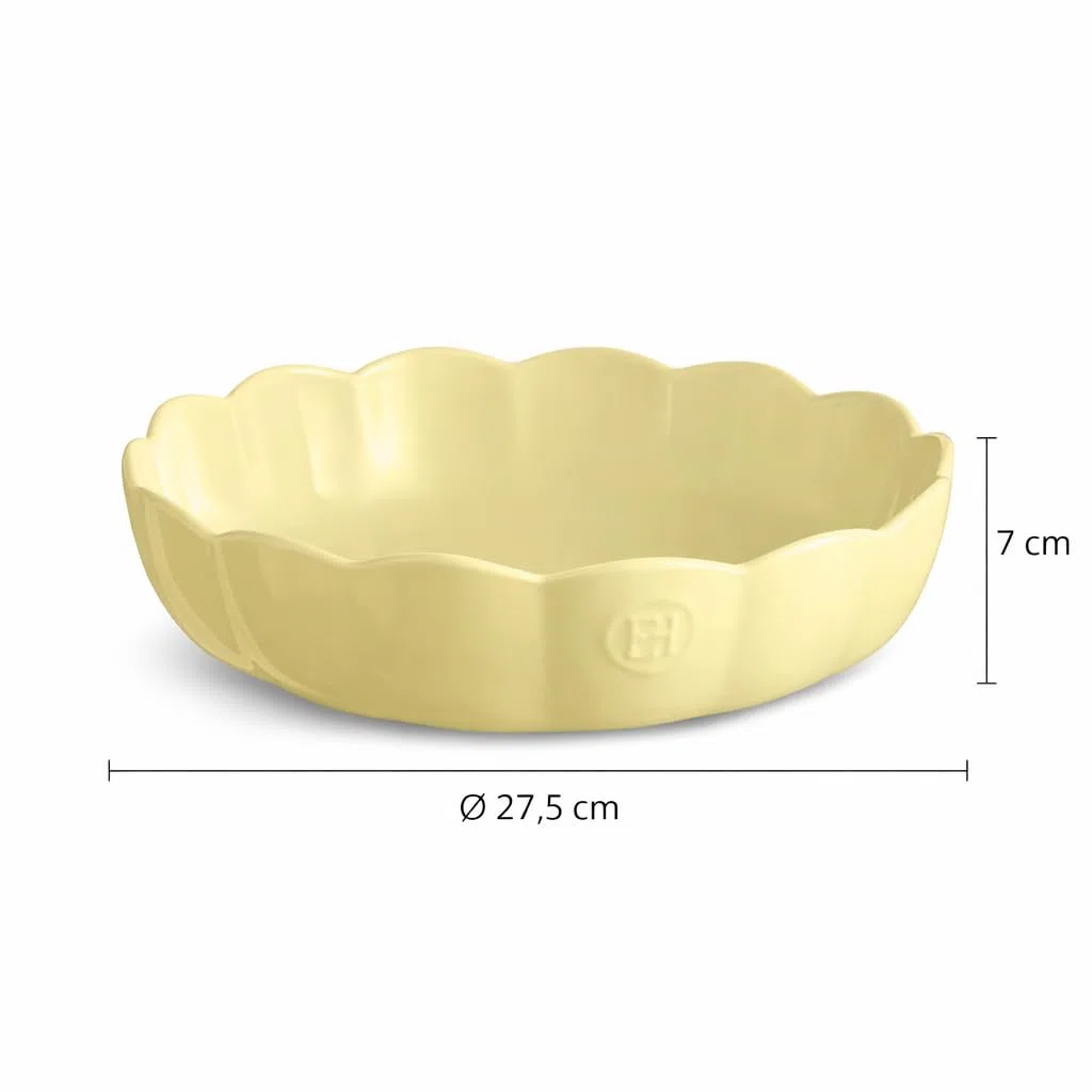 Emile Henry Stampo rotondo Madeleine – Ceramica ad alta resistenza – Cottura omogenea, colore giallo vaniglia – Made in France