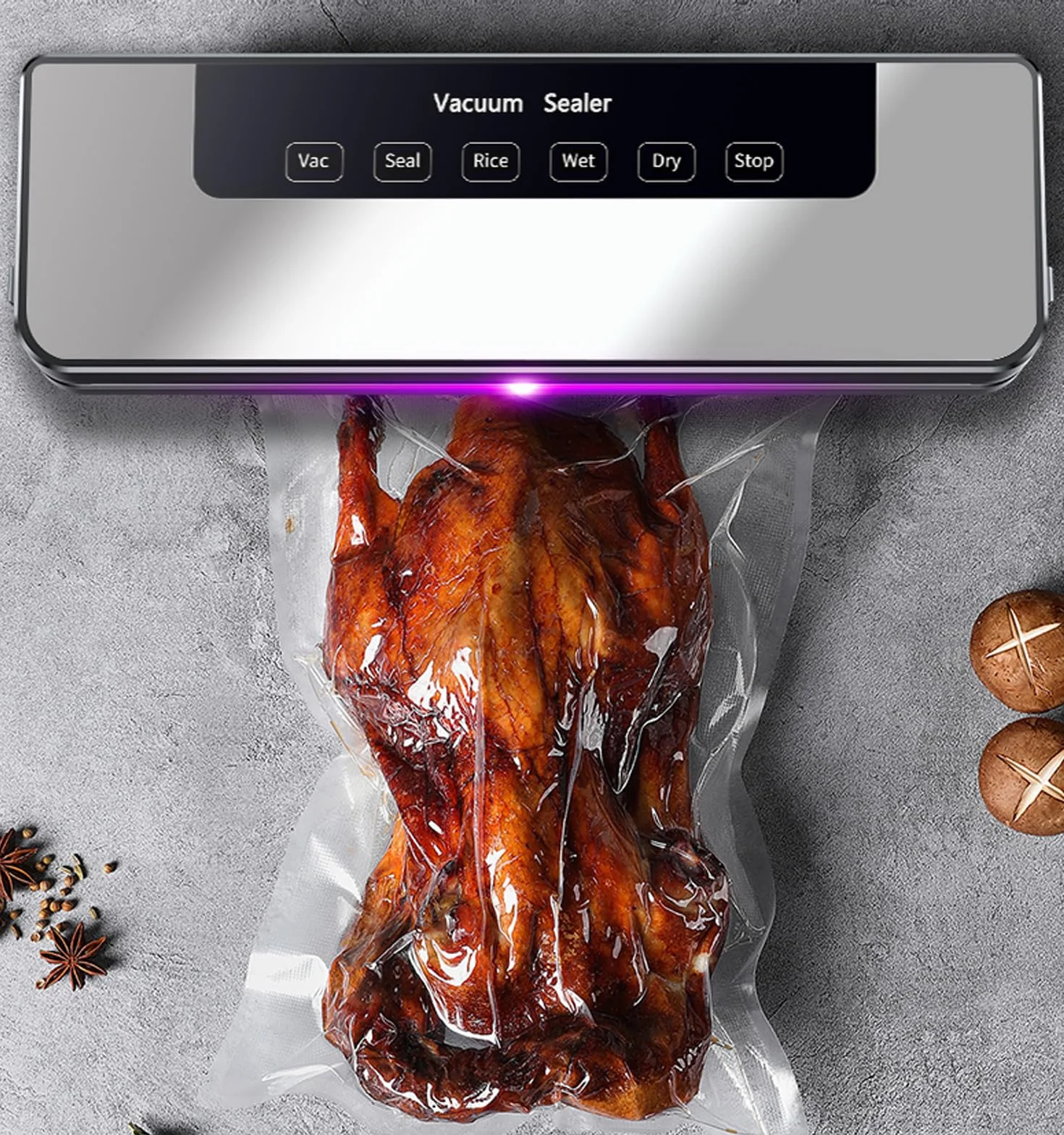 Macchina Sottovuoto per Alimenti Professionale 65 kpa Hilifix, Con sigillo più lungo da 30mm Sigillatore sottovuoto per alimenti freschi sia secchi che umidi, buste per aspirare inclusi