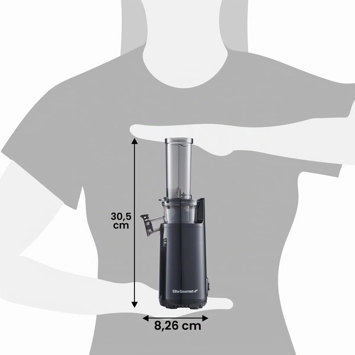 Elite Gourmet EJX600 spremiagrumi compatto da masticare, spremiagrumi a freddo, ricco di sostanze nutritive e vitamine, facile da pulire, 16 once, colore: antracite