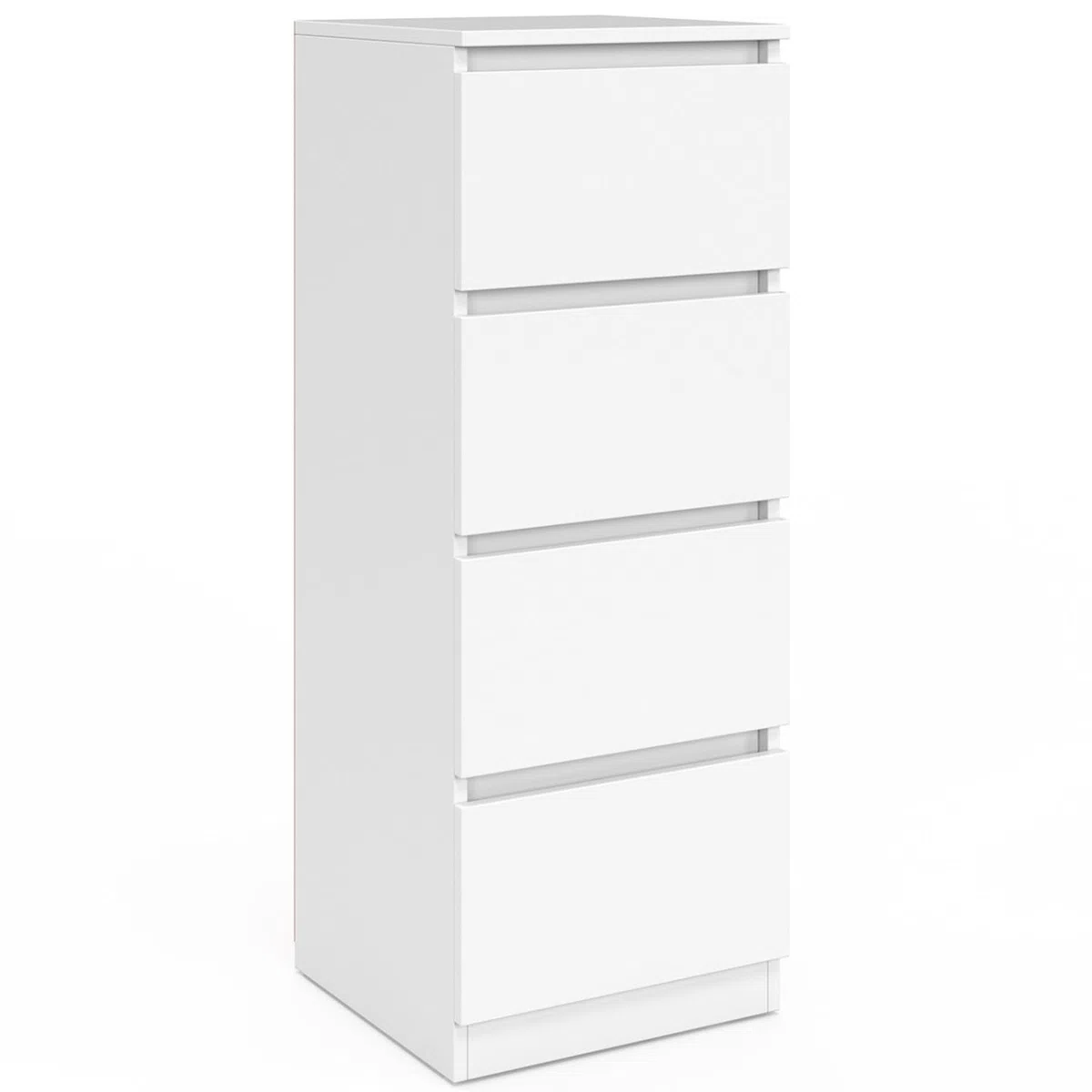 IDMarket - Credenza a 4 cassetti TOMI 30 cm in Legno Bianco per Ingresso Bagno