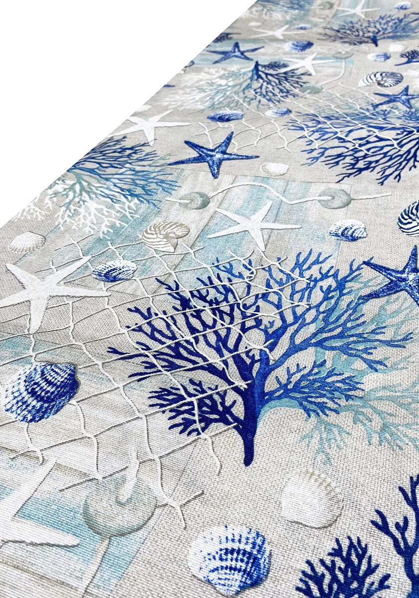 Tex family Telo ARREDO copritutto Gran Foulard COPRILETTO copridivano Tessuto LONETA (Coralli Blu, 2 Piazze)