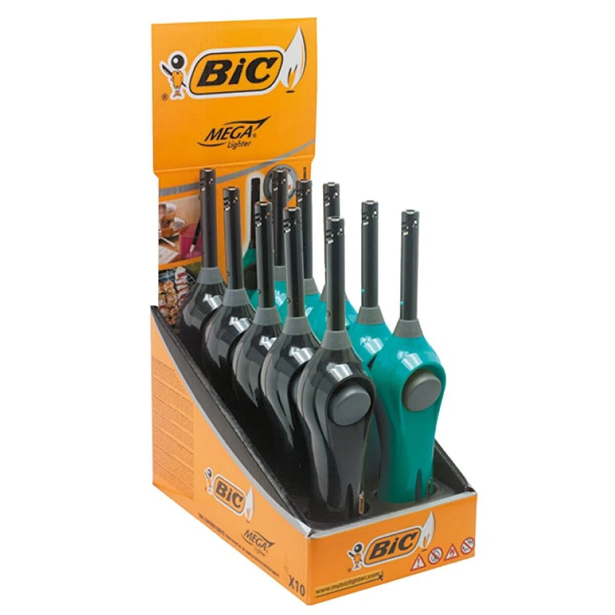 BIC Megalighter, 10 accendini multiuso blu e neri