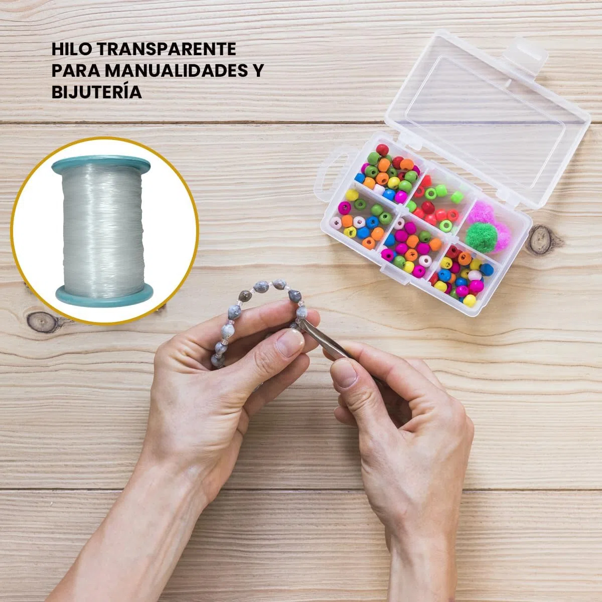 Filo di nylon trasparente (0,7 mm), filo sottile di plastica, filo da pesca, filo di perline per la creazione di gioielli, bracciali, collane e altri lavori artigianali (trasparente 2, 0,7 mm)