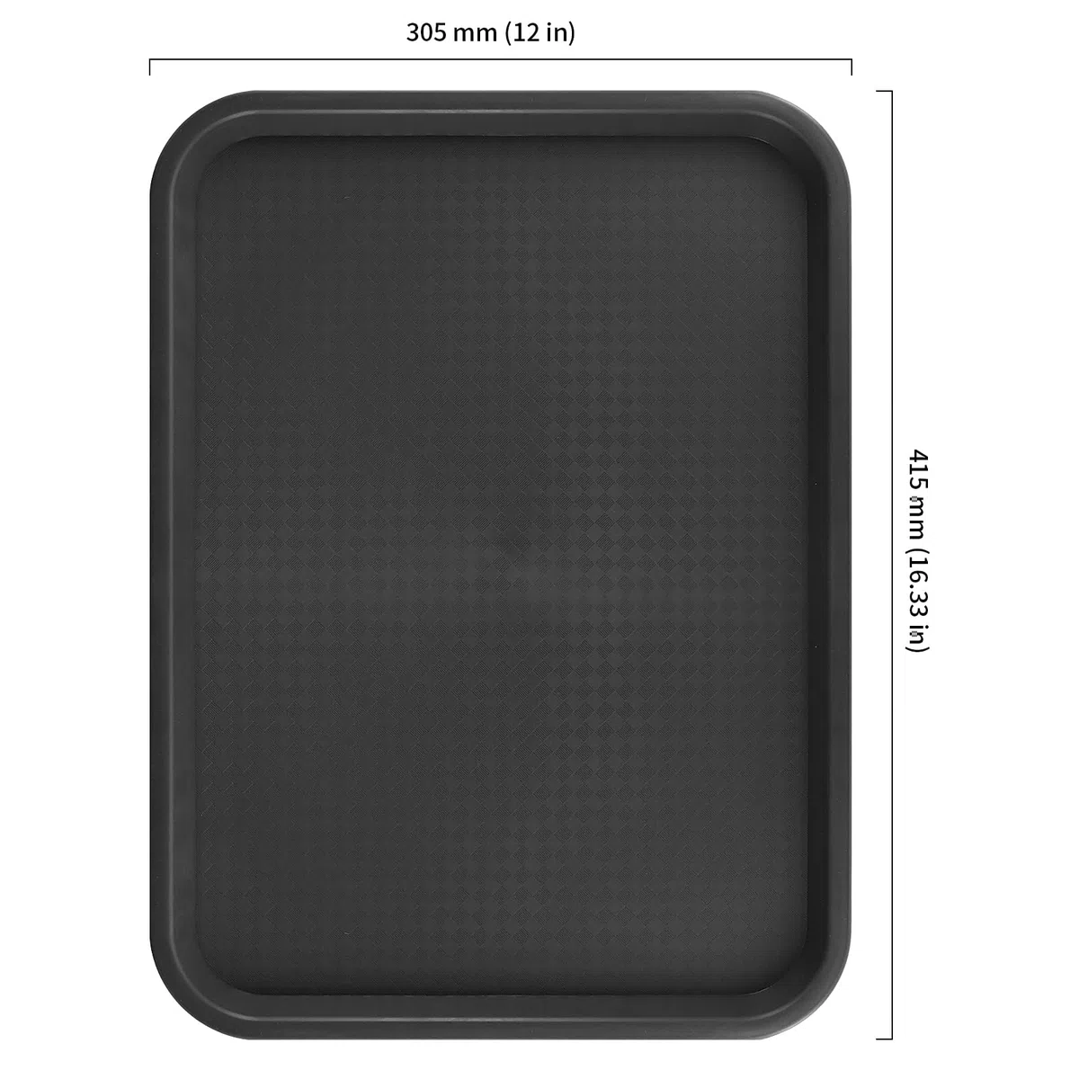 5 vassoi da portata in plastica, 40 x 30 cm, rettangolare, nero, fast food, vassoio da portata grande, in plastica antiscivolo per ristorante, caffetteria, cucina