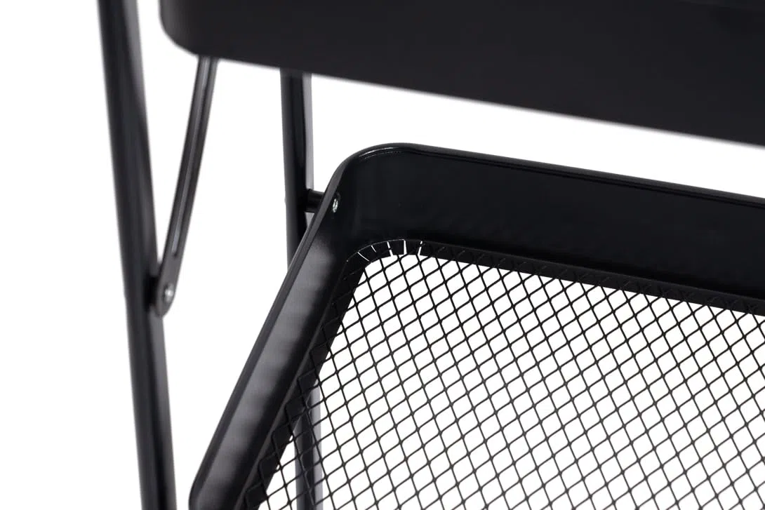 XONE | Carrello pieghevole a 3 ripiani con ruote nero