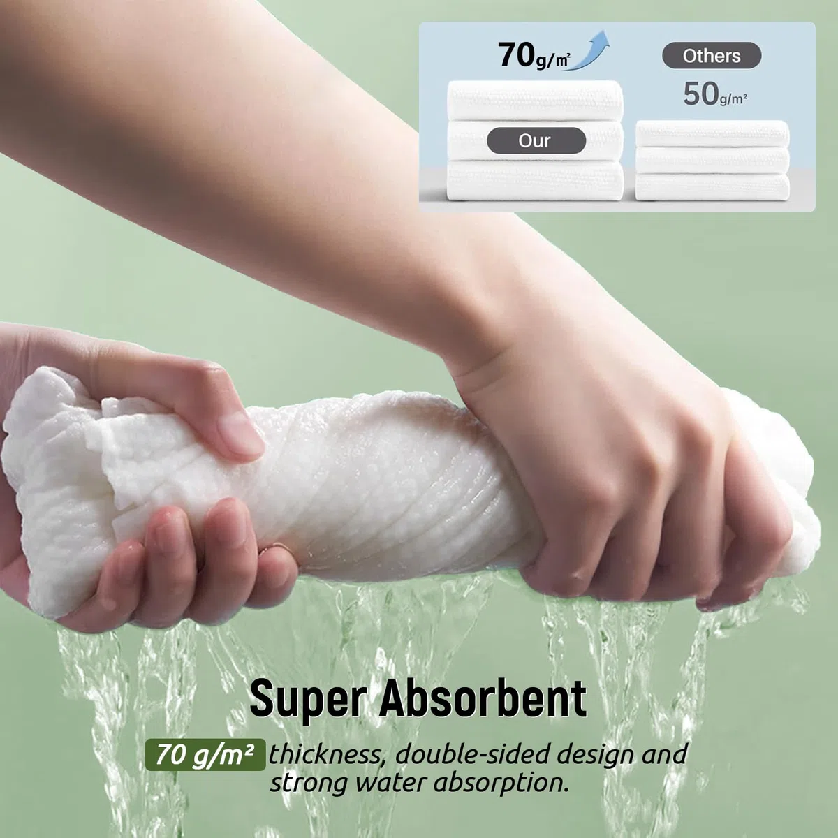 50pcs Asciugamani Usa e Getta 40 x 80cm, 70g/㎡ Asciugamano Monouso Asciugamani Tessuto non Tessuto Usa Getta Adatto per Parrucchiere Massaggi Cosmetologia e Pulizia