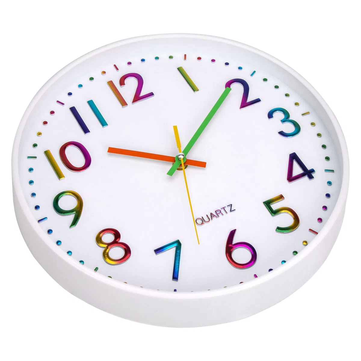 Orologio da Parete per Bambini Orologio per la Camera da Letto, Adatto per la Scuola Quadrante Arcobaleno 30 cm