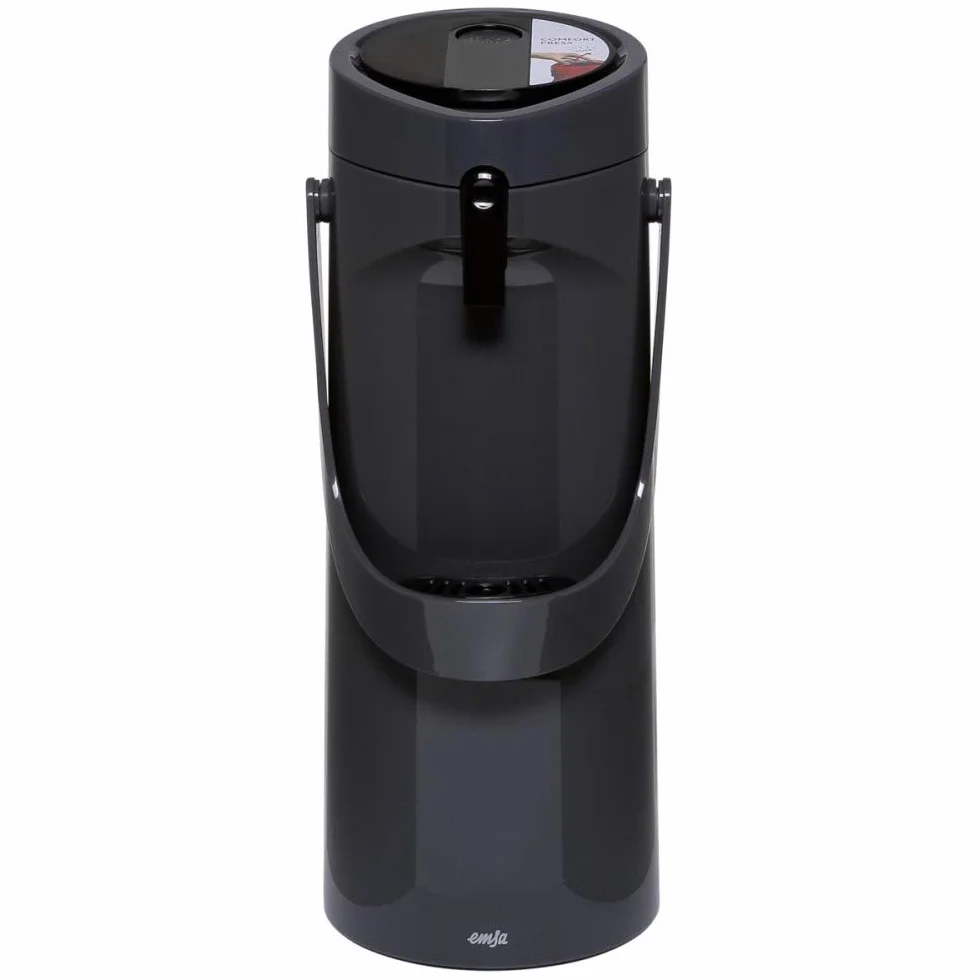 JARRA TERMO CON BOMBA VACÍO EMSA PONZA 1,9 L, NEGRA
