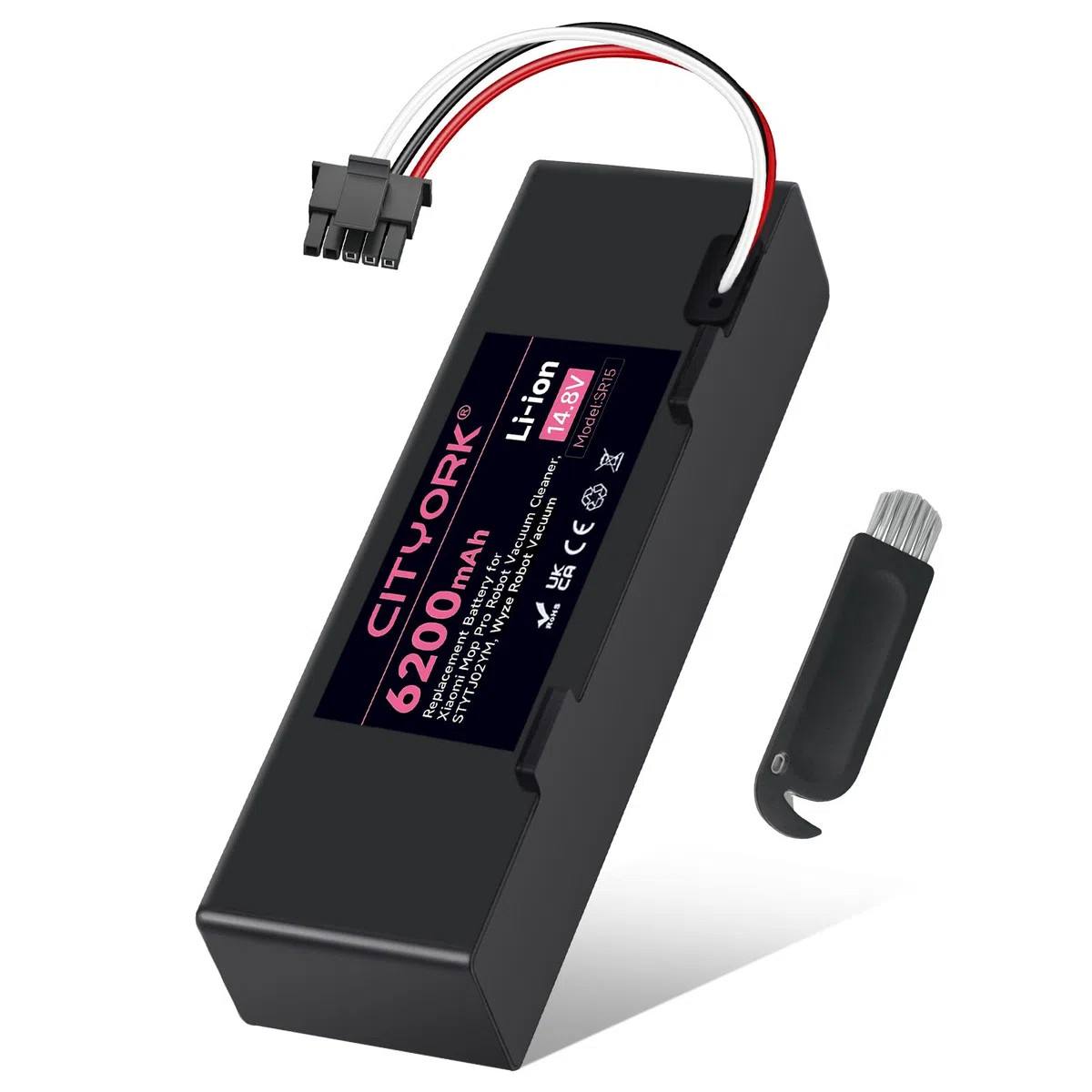 CITYORK 6200mAh 14,4 V Litio Batteria per Xiaomi Mop 2S /Mop Pro/Mop P, Batteria di Ricambio Compatibile con Xiaomi Mijia STYTJ02YM/ XMSTJQR2S Batteria