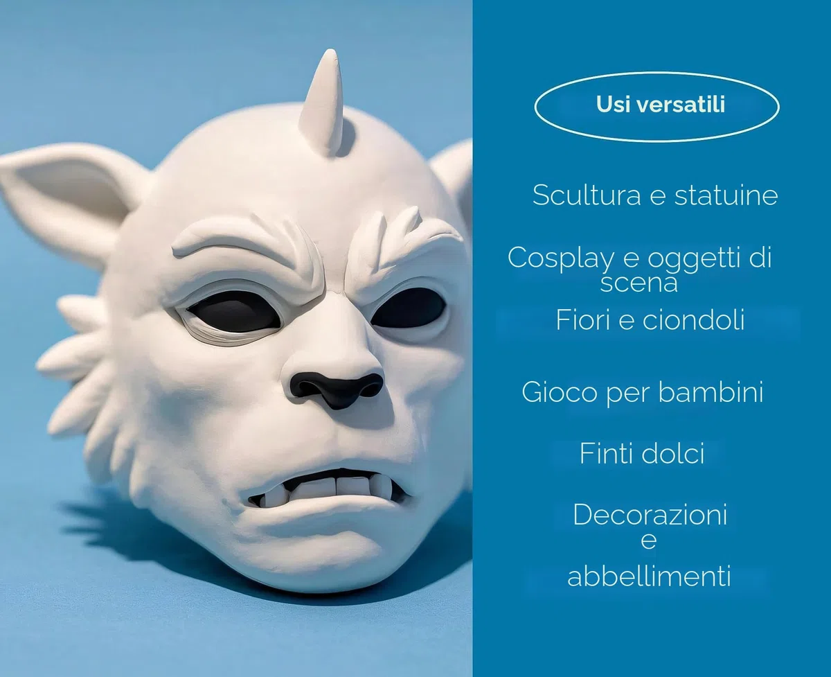 BOHS Argilla Modellabile in Schiuma - Bianca, Asciugatura all'Aria - per Arti, Artigianato, Finto Forno, Cosplay e Creazione di Costumi- 1.36kg, 3+