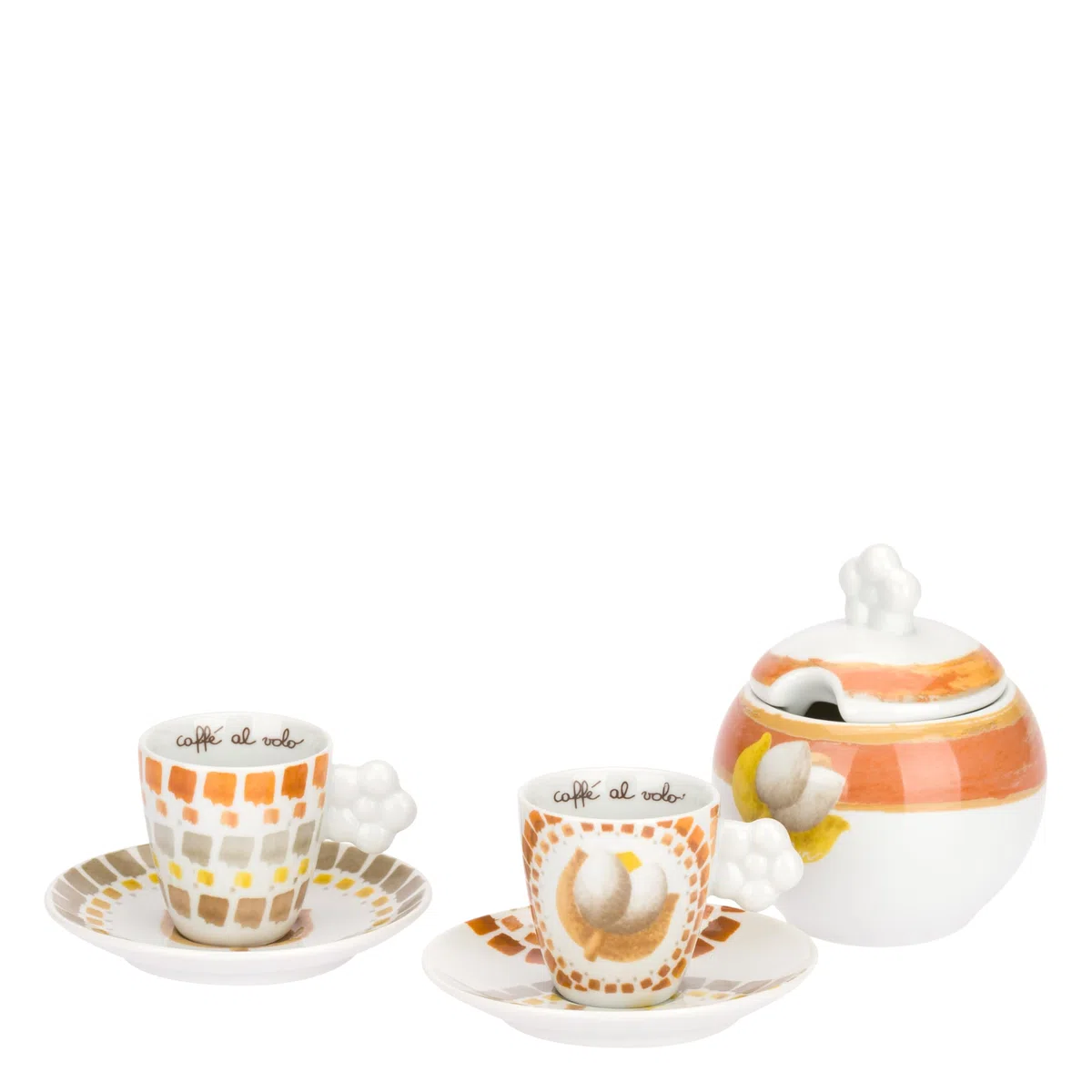 THUN - Set 2 Tazzine con piattino e Zuccheriera, Collezione Tulipani, /10,25 x 9,60H 370 cc