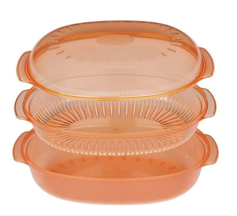 Franza per Wpro - vaporiera ovale universale 340 x 220 mm. per la cottura a vapore nel forno a microonde - 484000008885 - C00385926 - STM250