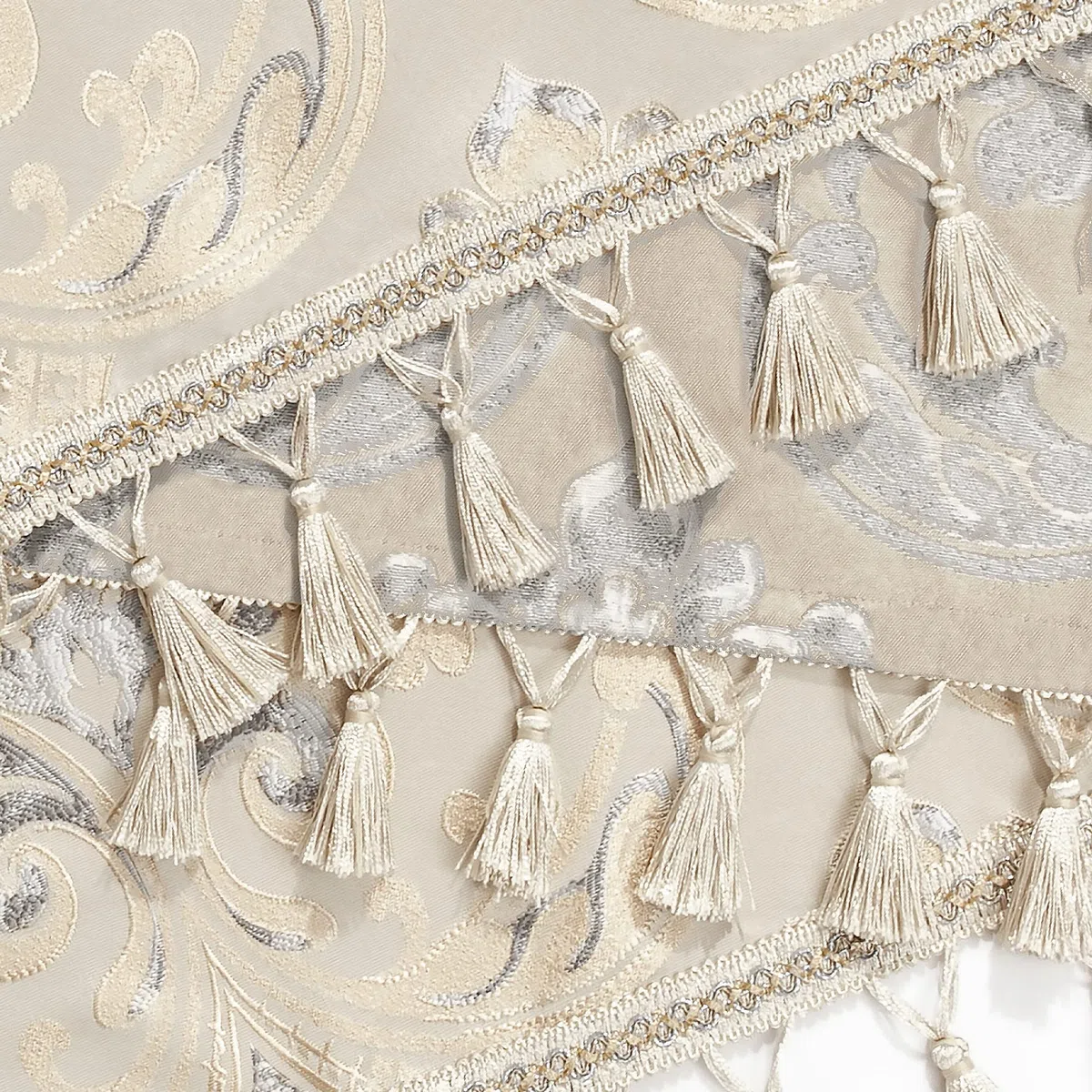 Tenda per Finestre 137x46cm, Mantovana Damascata con Nappe, Tenda Corta per Camera da Letto Soggiorno Cucina, Decorazione Natalizia (Champagne Limpido)