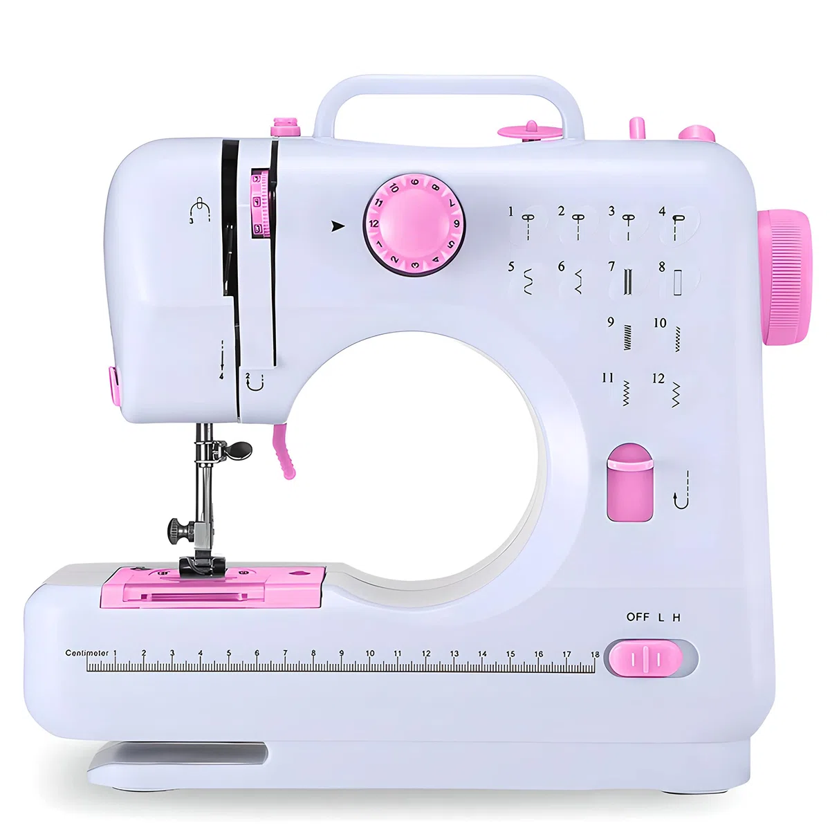 Retoo Macchina da cucire con pedale per principianti, Mini Macchina da cucire e luce LED per bambini e principianti 12 schemi punto, elettronica professionale domestica, Alimentazione elettrica