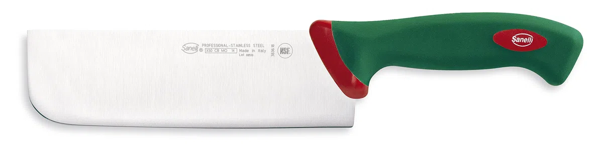 Sanelli Premana Professional Coltello Nakiri, Acciaio Inossidabile, Verde/Rosso, 31.5 x 3 x 6 cm