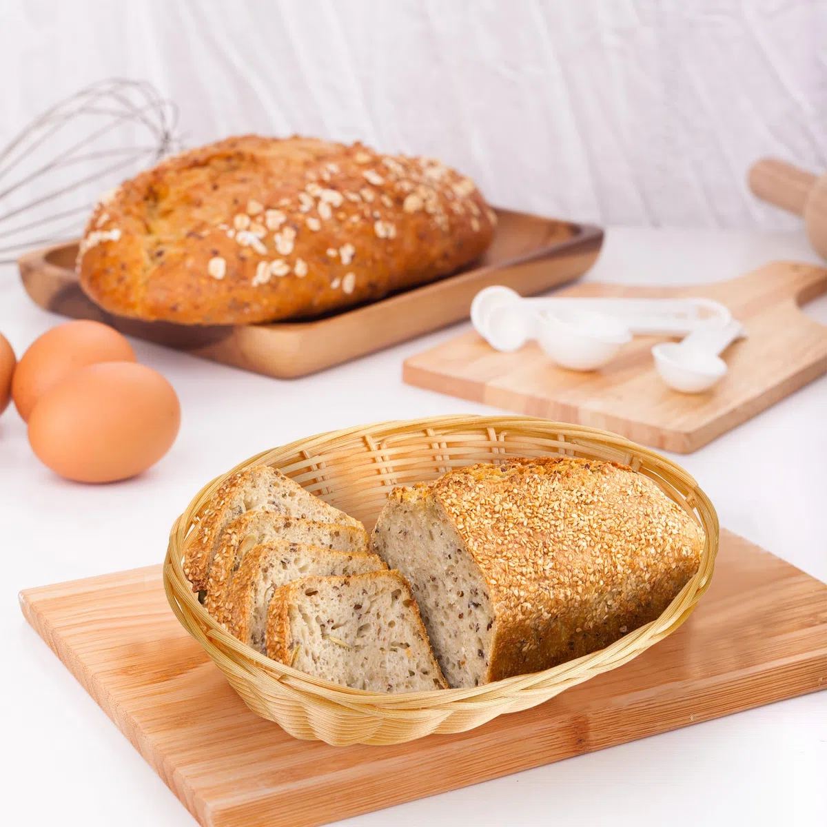 Set di 12 piccoli cestini per pane ovali in plastica intrecciata, 22 x 17 x 6 cm, cestino da servizio in finto rattan per cucina, ristorante, centrotavola