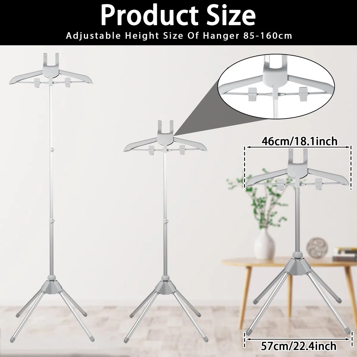 Steamer Stand telescopico per indumenti a vapore Rack per vestiti regolabile in altezza Supporto per vapore pieghevole per indumenti a vapore appendiabiti portatile con tappetino antiscivolo