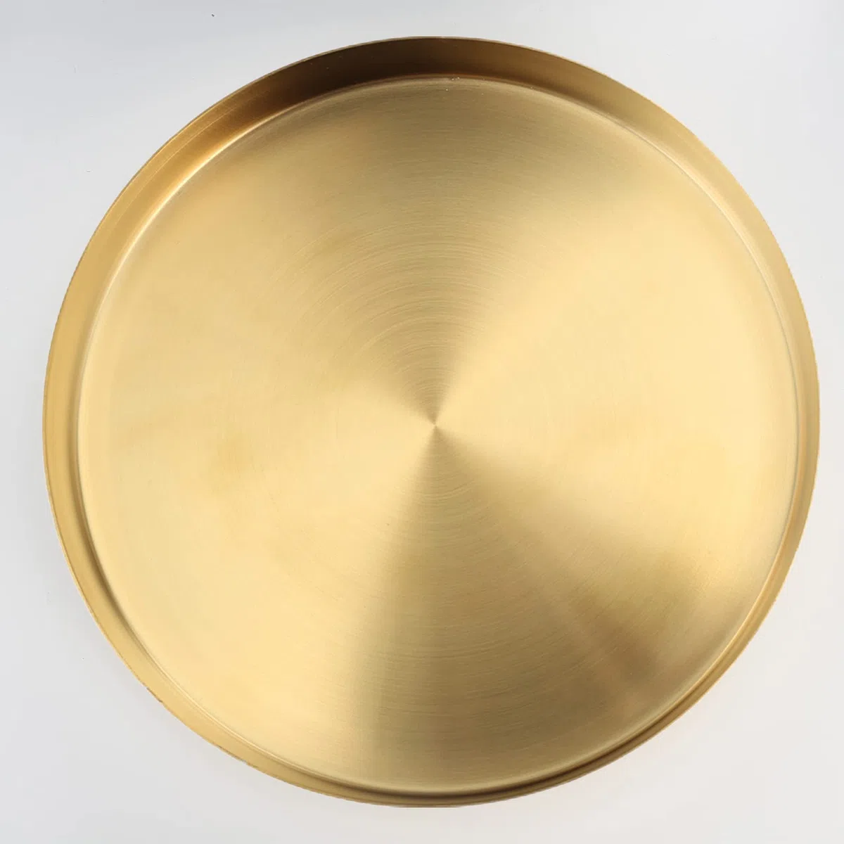 Vassoio Rotondo in Acciaio Inossidabile Vassoio da Portata Organizzatore di Gioielli E Trucchi in Oro/Piatto per Candele Piatto da Portata Dorato per Bar Cucina Bagno Acciaio Inossidabile (M)