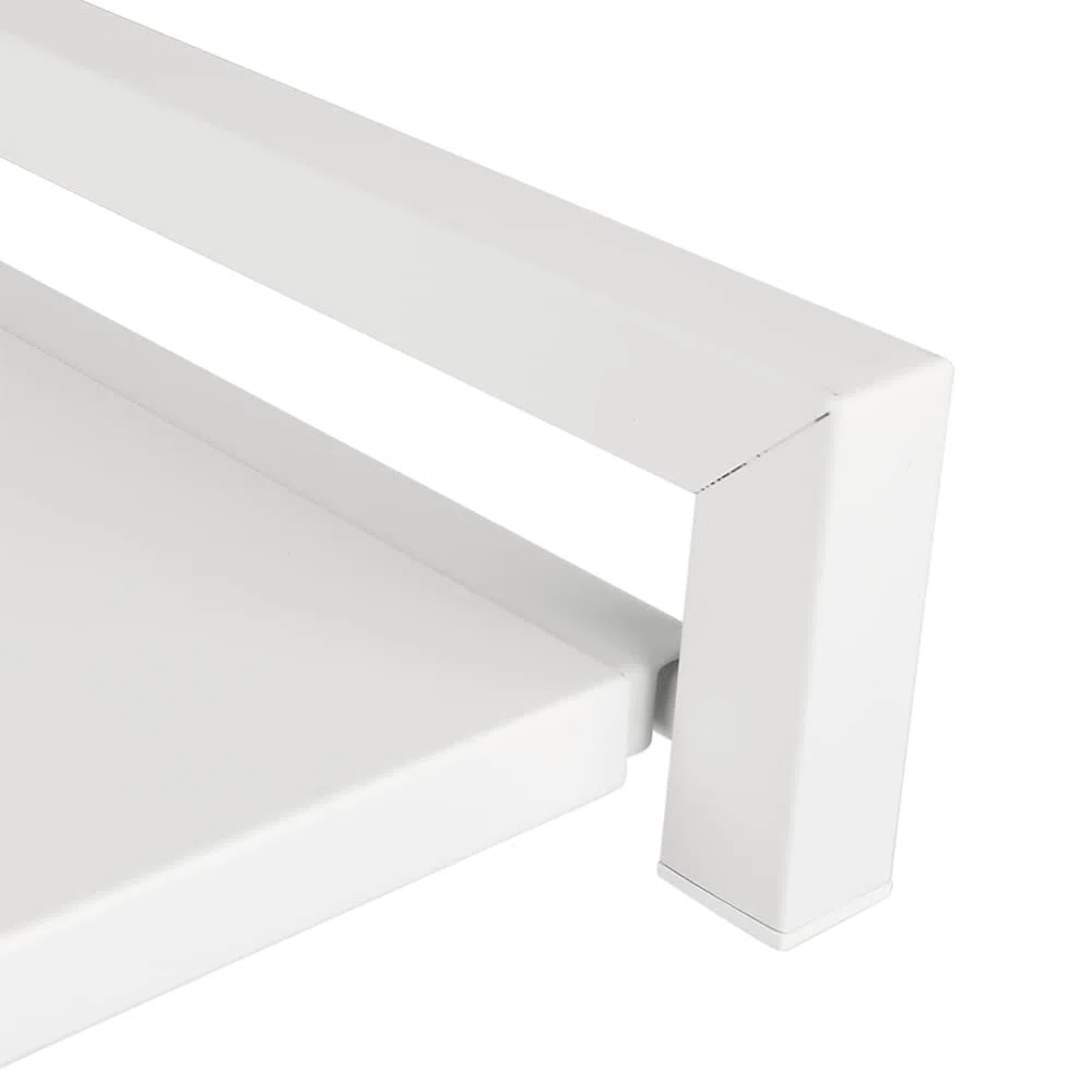HUOLE Microonde Forno Scaffale Cucina Mensola: Salvaspazio Tavolo Fornetto Supporto Mensole Mobiletto Ripiano Casa Spazio Ripiani per Forno a Micronde Allungabile con Appendi Ganci 42 cm (40-65 cm)
