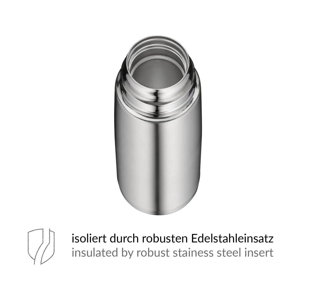 alfi ISOTHERM DV 750ml, borraccia isolante in acciaio con bicchiere, chiusura a vite a tenuta ermetica, tiene caldo per 18 ore, anti-impronte, durevole, per lavastoviglie, senza BPA