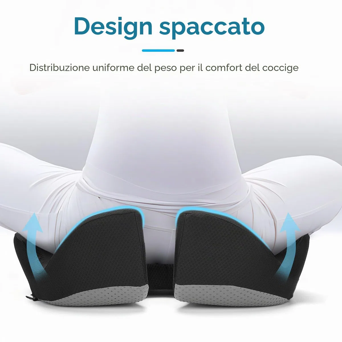 Cuscino in Memory Foam – Supporto Ergonomico per il Coccige, Cuscino Progettato per Sedute Prolungate – Morbido, Supportivo e Traspirante