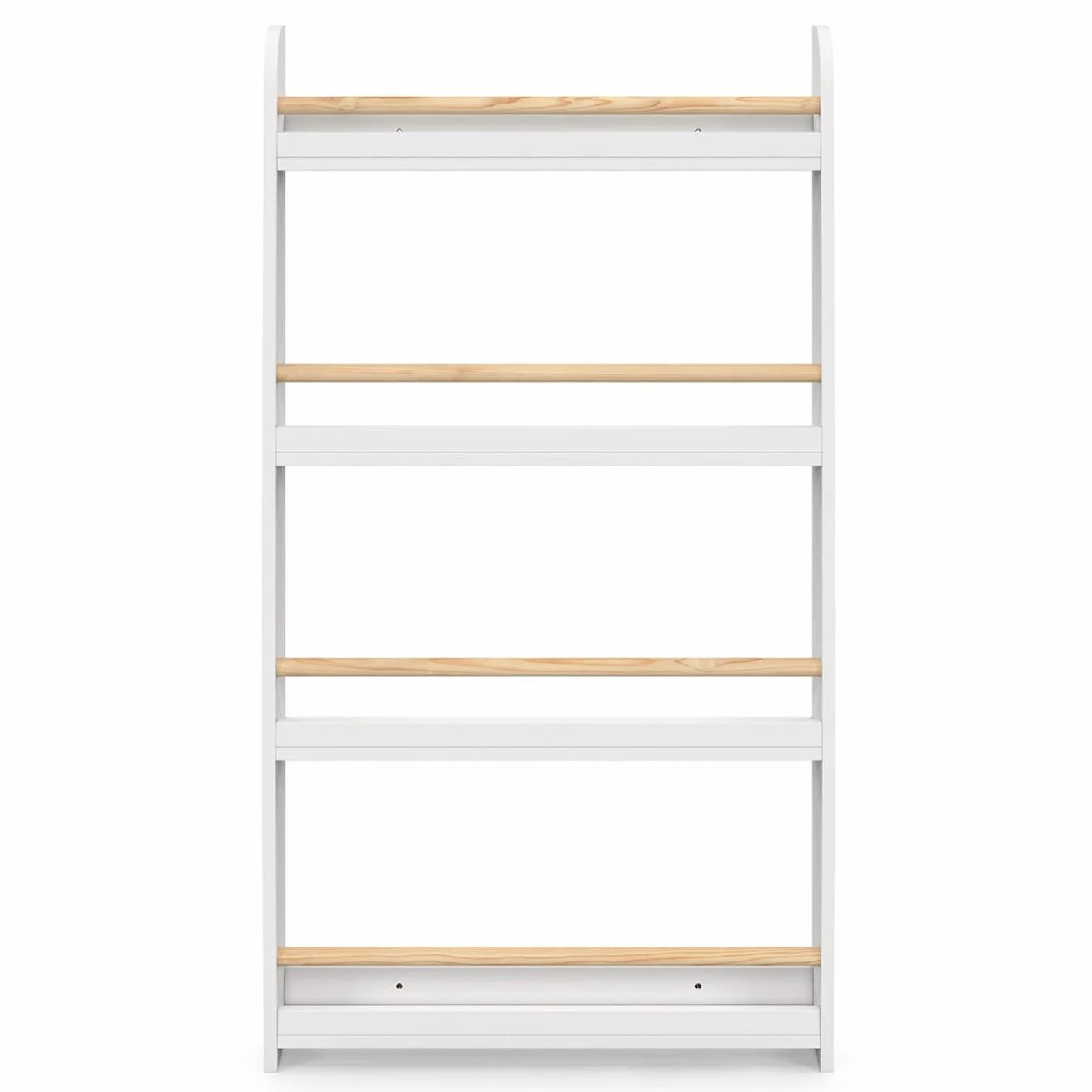 IDMarket - Libreria a muro per bambini a 4 ripiani in legno e bianco PAULETTE