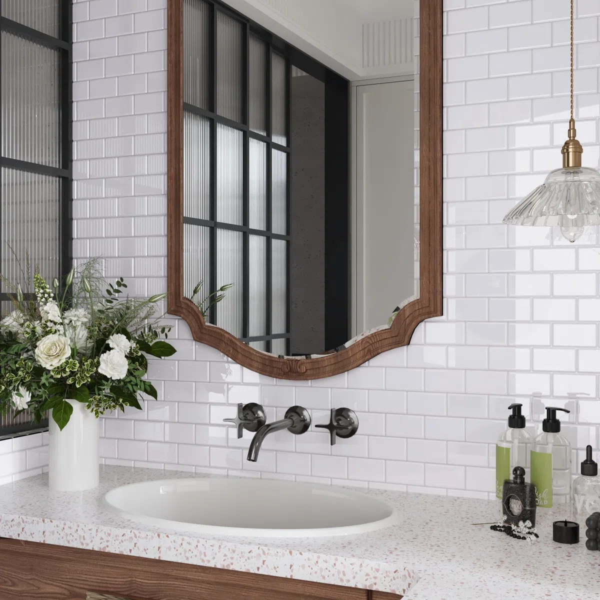 CRE8TIVE Mattonelle Adesive per Muro 30.5cm x 30.5cm 16 Pezzi Piastrelle Adesive Bianco Pannello Paraschizzi Cucina Rettangolare Adesivi per Piastrelle Bagno Camino Decorazioni Parete Soggiorno Scale