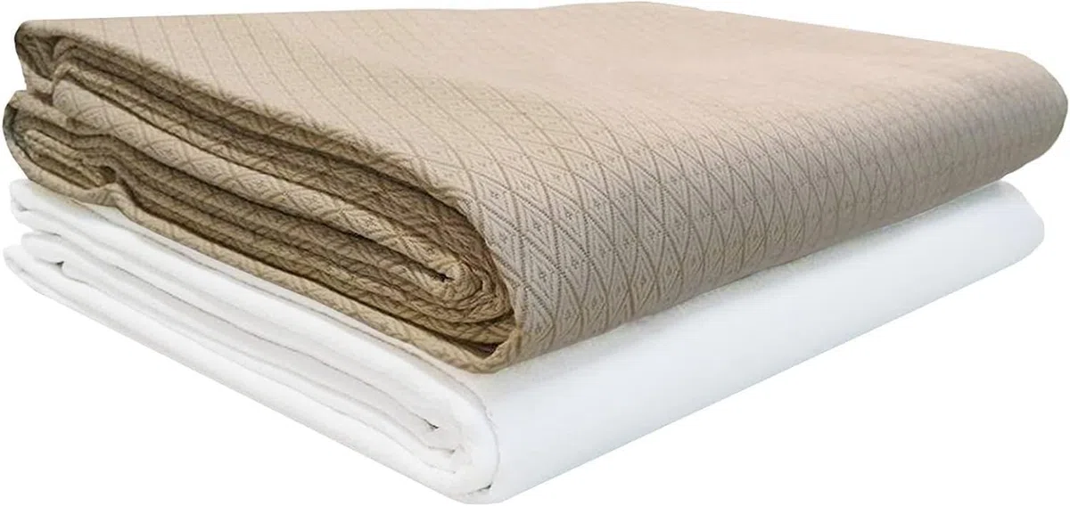 Corredocasa Copriletto Piquet Puro Cotone 100% qualità Extra Primaverile Estivo Made in Italy Coperta Copri Letto Adatto per Albergo B&B, Hotel e Casa (Beige, Matrimoniale 270x280)